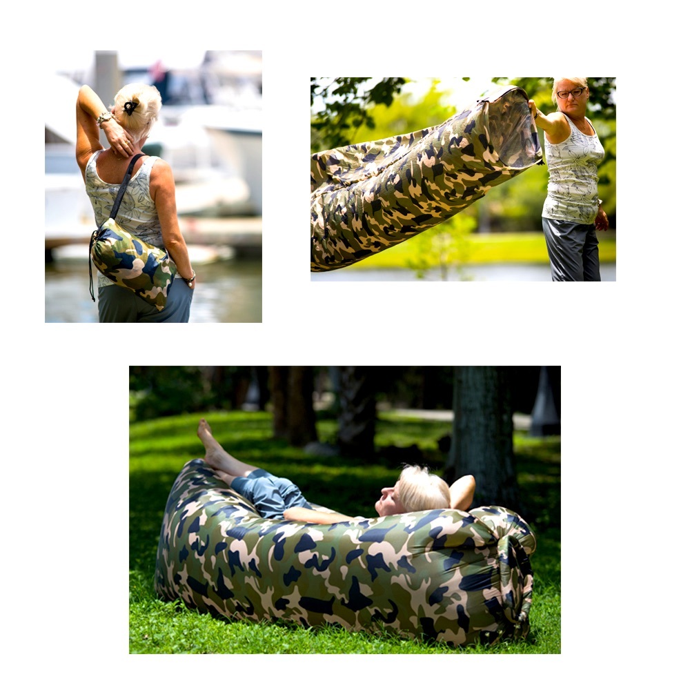 Inflatable Lounger Air Sofa Chair Camping Sleeping Bag Hiking Lazy Lounge Bed